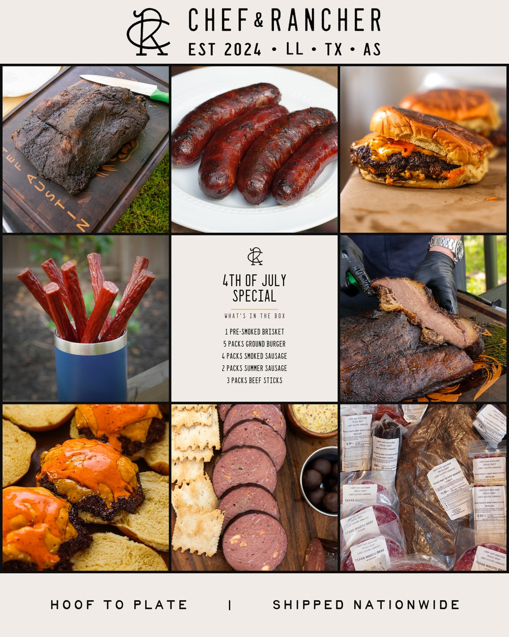 4th of July Special: Pre-Smoked Wagyu Brisket & Beef Box — 6